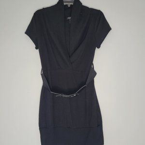 Delirious, XL, belted black knit top